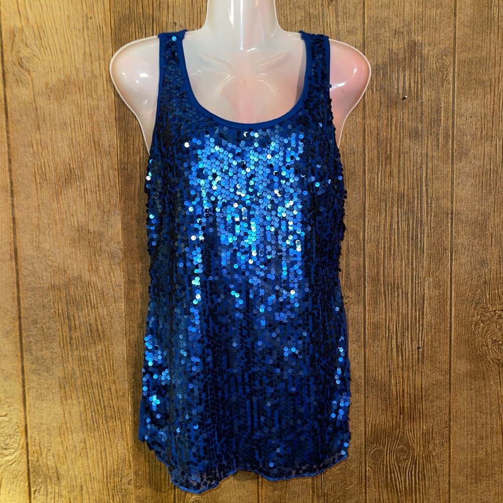 Blue sequin tank top!!!